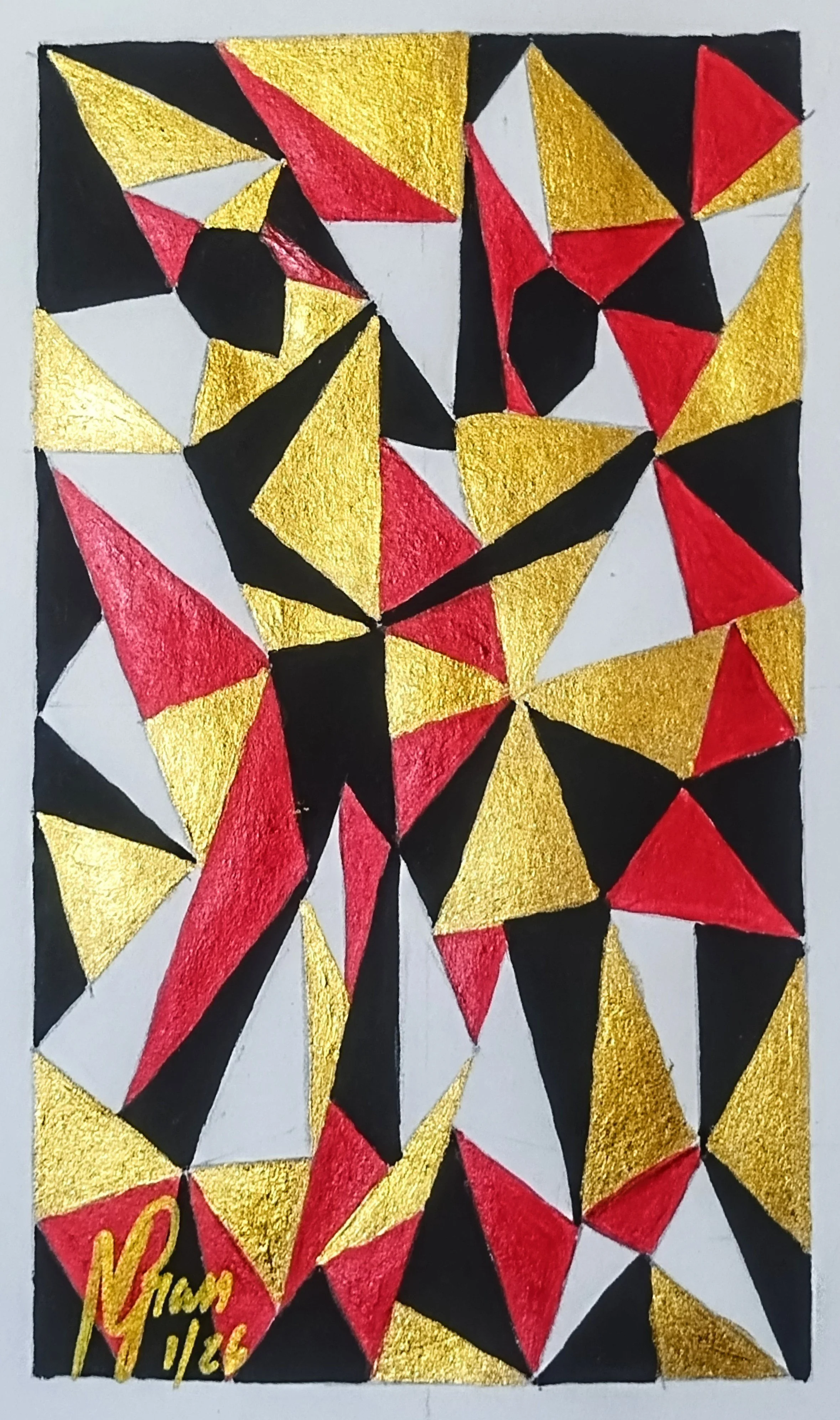 Tuned, 2026.                                                    Acrylic on paper, 12 x 15 cm