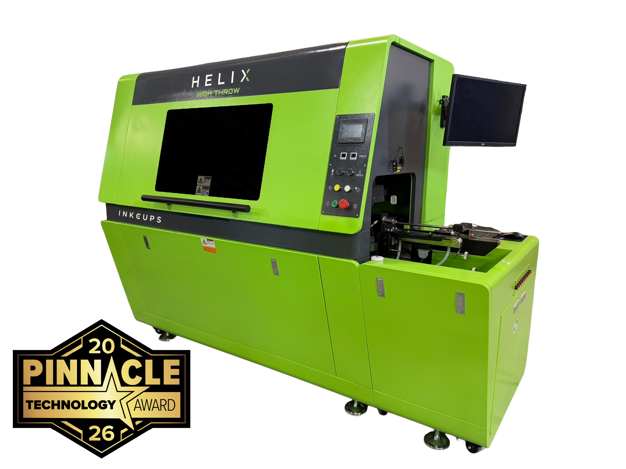 Inkcups celebrates PRINTING United Alliance Pinnacle Technology Award win for Helix® High Throw UV Cylindrical Printer