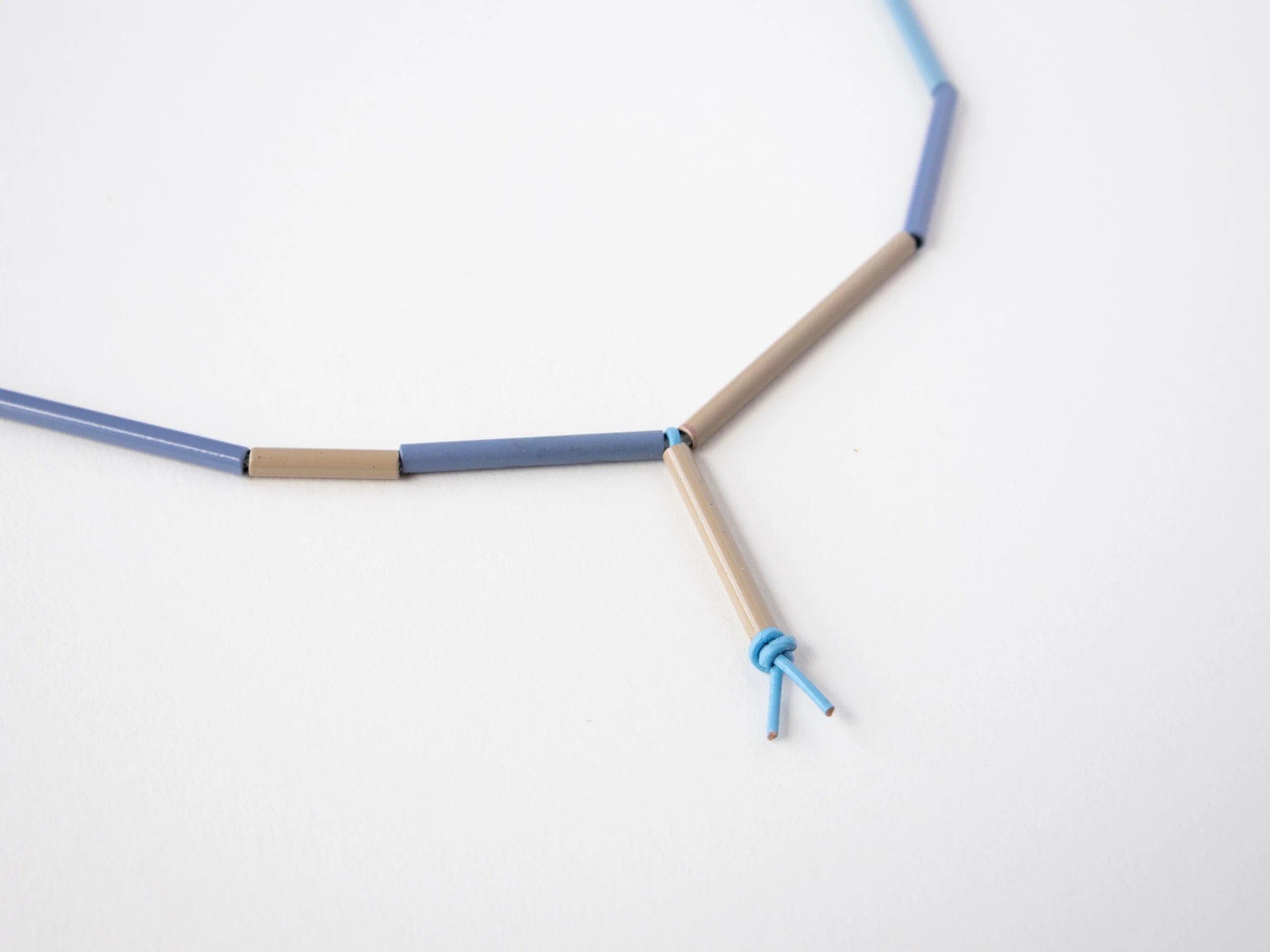 Blue & Khaki: Powder-Coated Brass Necklace