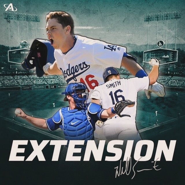 Here to Stay in Dodger Blue! Congrats to @will.smith, @caramartinellsmith &amp; their family! ✍🏻 
&nbsp;
Today Will signs a 10 year extension with the @dodgers &ndash; the longest &amp; third largest Catcher deal in MLB history!
