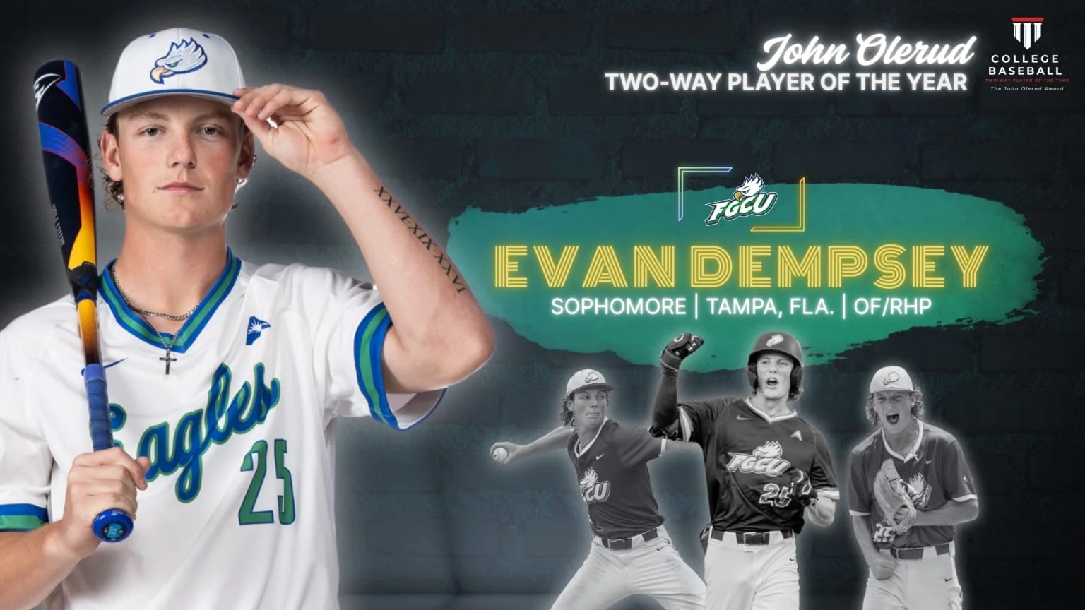 Back-to-Back! Evan Dempsey repeats as John Olerud Two-Way Player of the Year