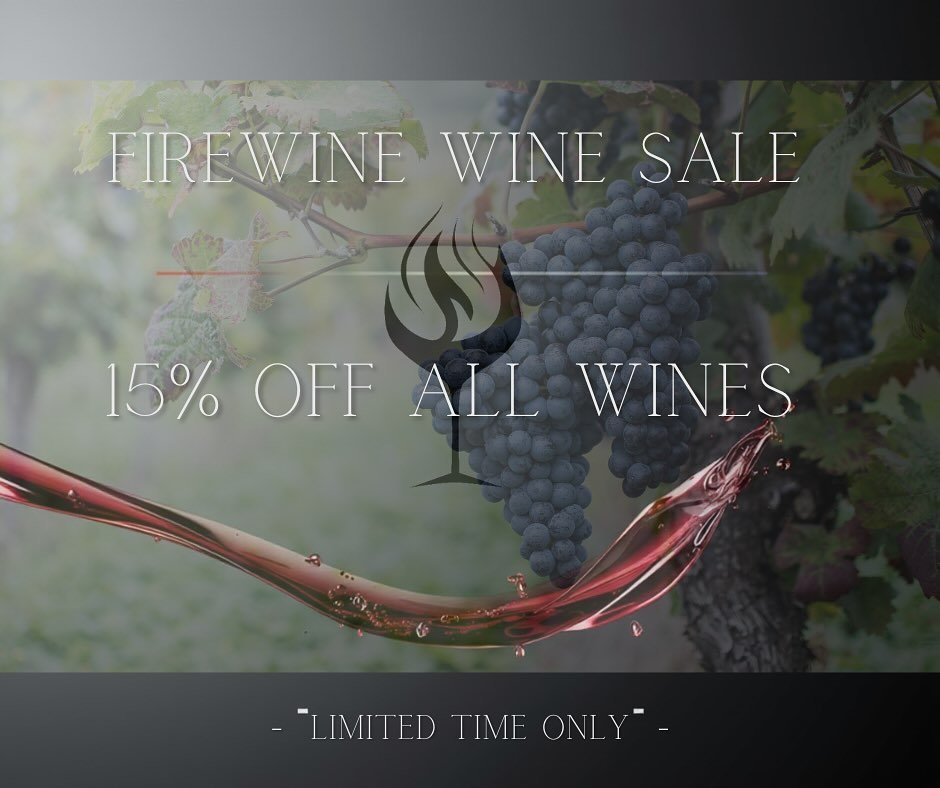 Happy Firewine Friday!! Firewine wine sale has just begun!! Save 15% off any of our wines dry or sweet!! 

Shop www.firewine.social

 #Firewine #wine #winelovers #winetime #vino #winetasting #drinks #redwine #dryrose #whitewine #winery #foodandwine #