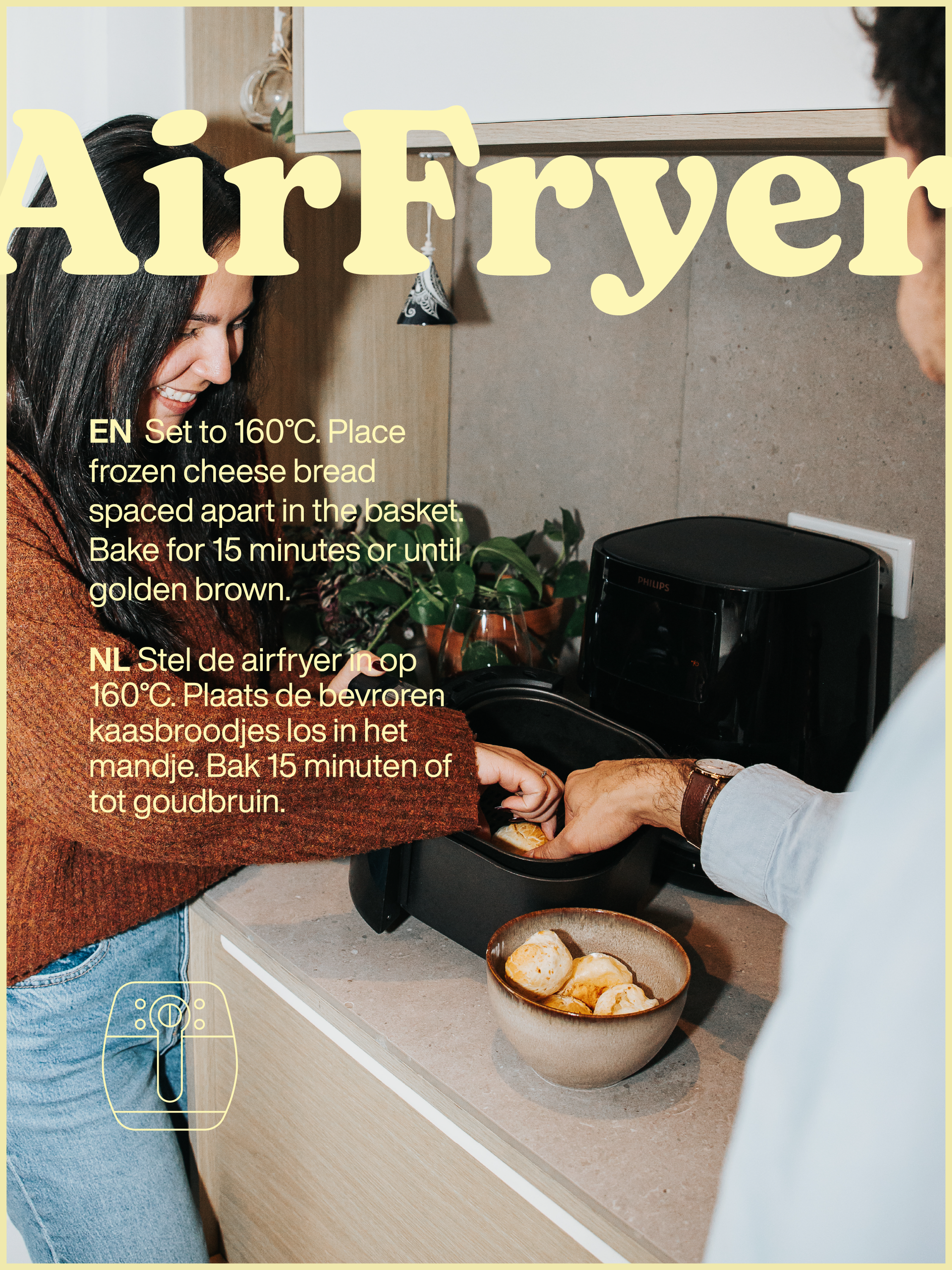 How to bake Lova pão de queijo in the air fryer