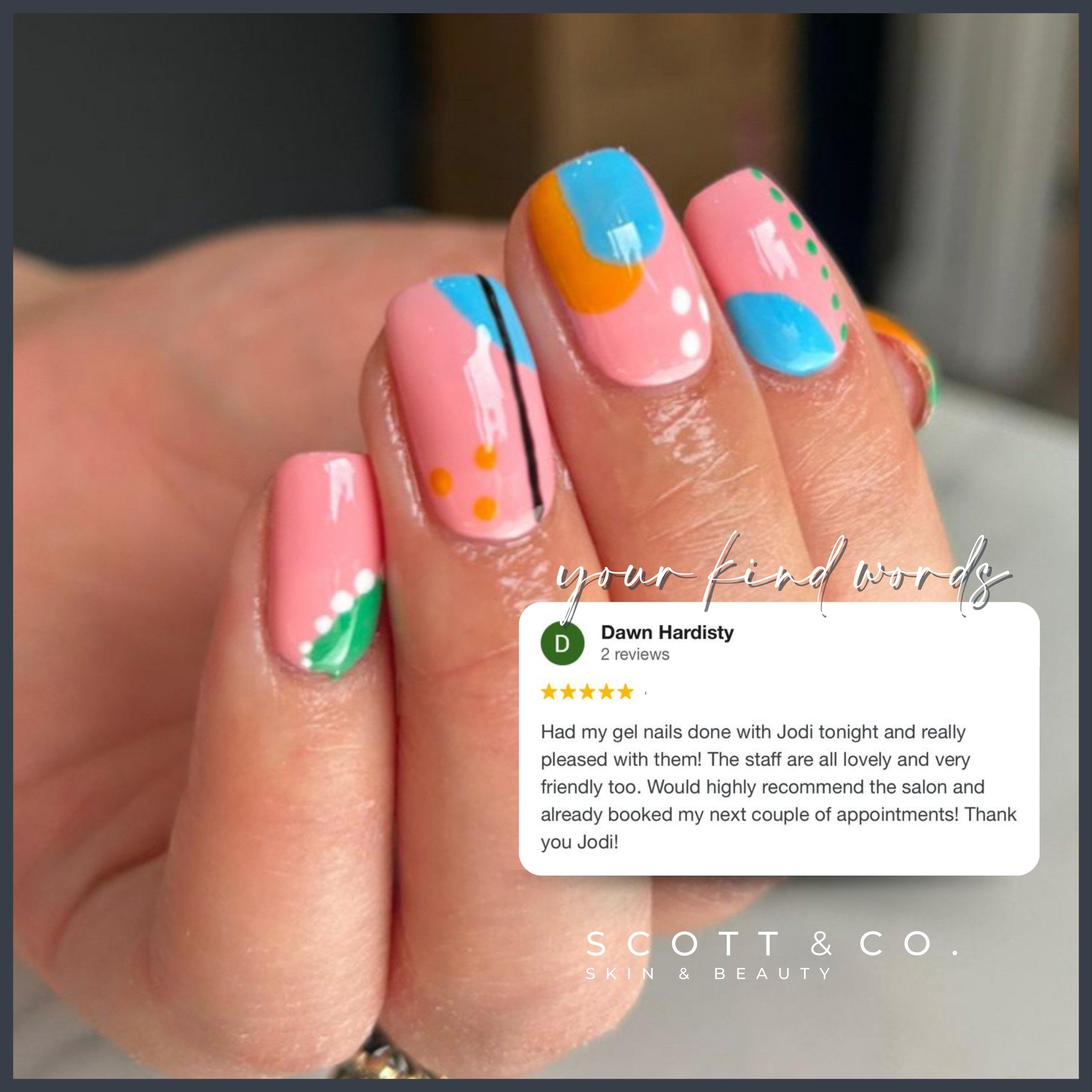 Gorgeous set by Jodi 😍🌸🩵🍊

@jodi_scottandcoskinandbeauty 

This set was a Gel Overlay with Hand Painted Nail Art - &pound;38.00 💅🏼

Want a colourful set for an upcoming holiday? We'd love to get creative for you 🎨

-

#gelnails #gelnailsart #c