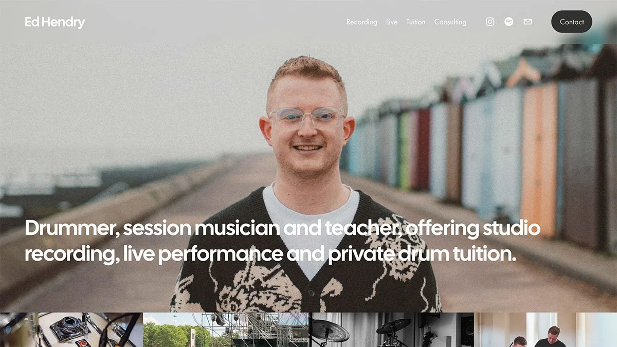Ed Hendry Music Website. Professional Session Drummer