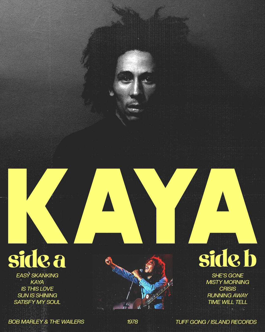 Bob Marley Kaya 1978 Album Poster