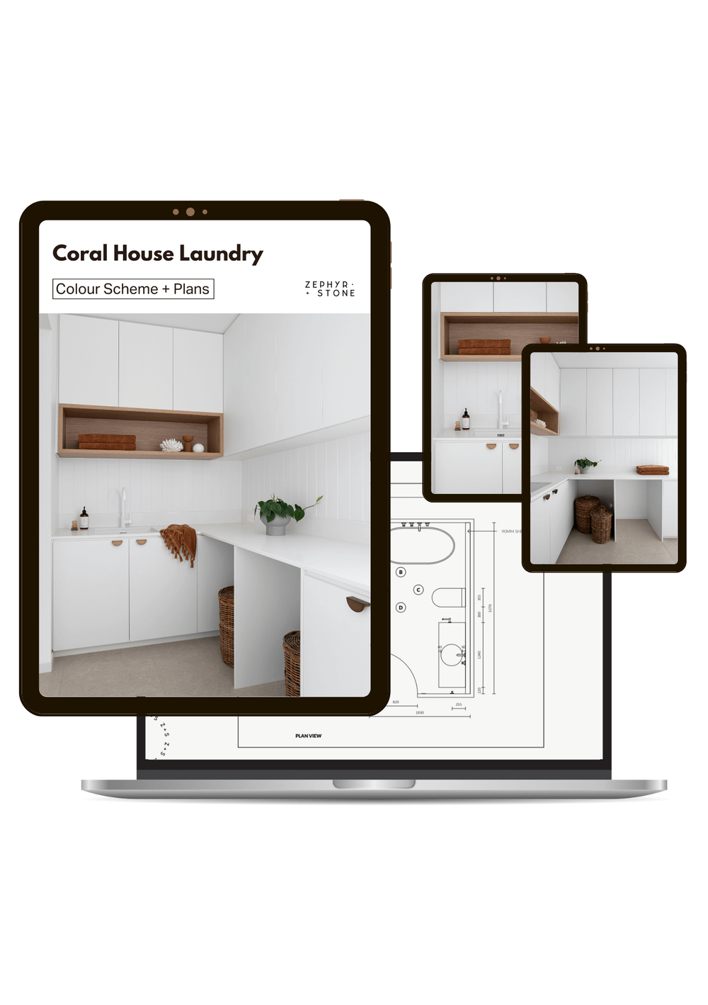 Hamptons Laundry Design Plans and Colour Scheme | Laundry Room Layout ...