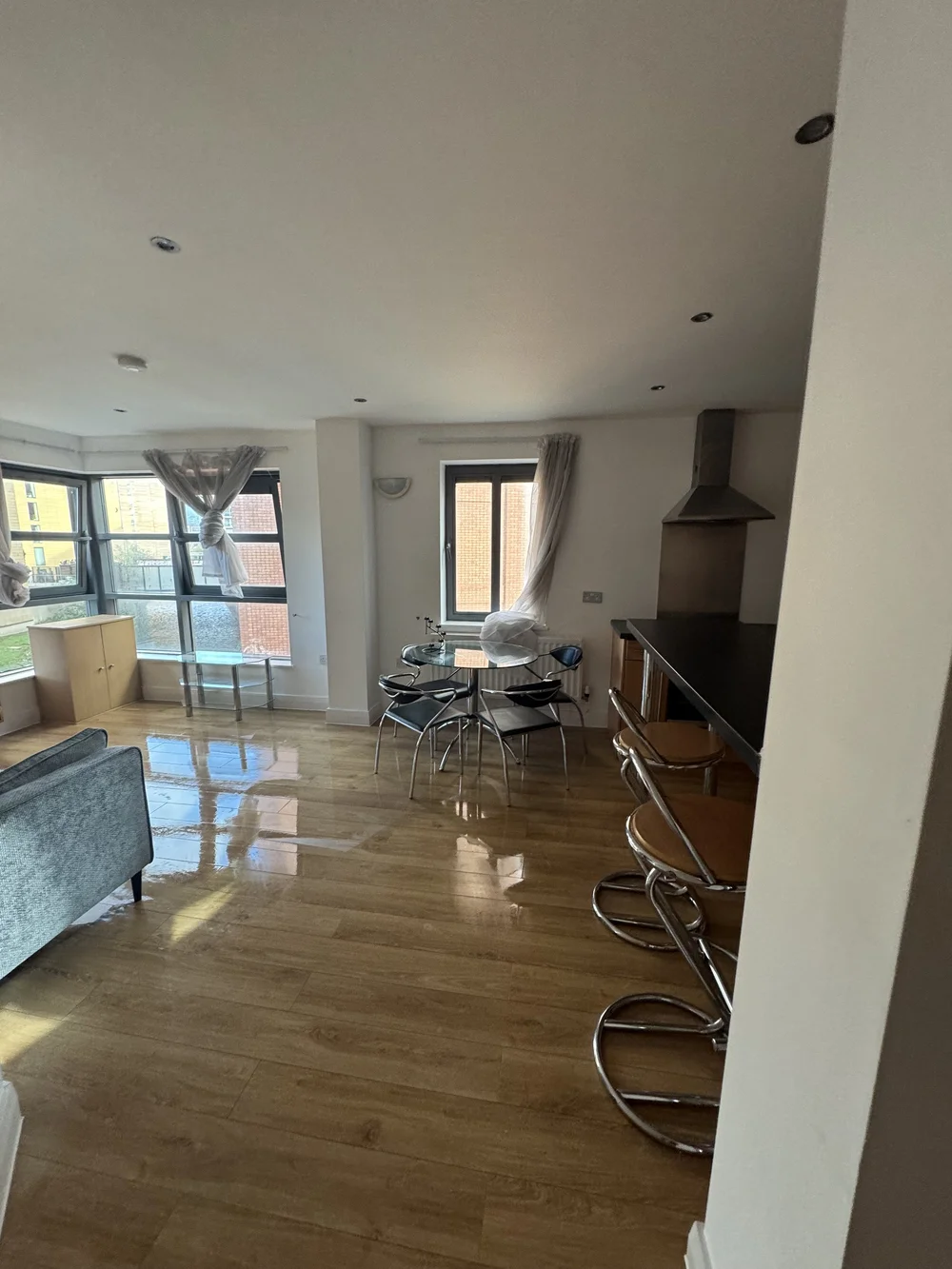 Living room after end of tenancy clean at Britannia Mills, Manchester