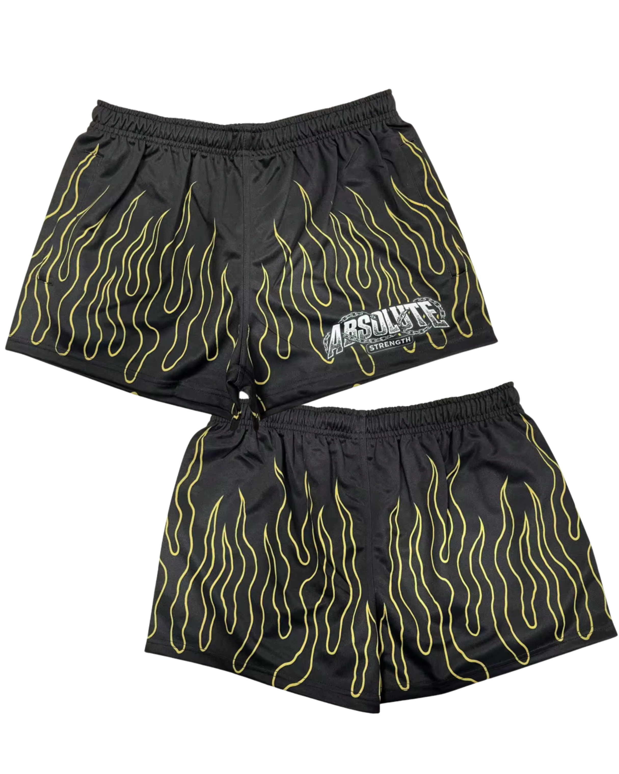 Gold Training Shorts With Zip Pockets