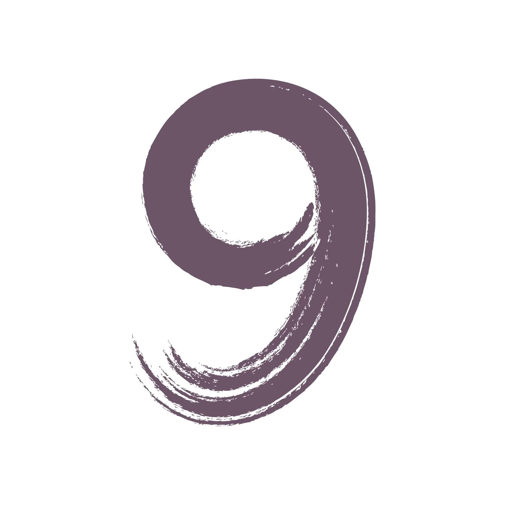 Abstrakte Illustration eines spiralförmigen Objekts in dunklem Violett auf weißem Hintergrund.