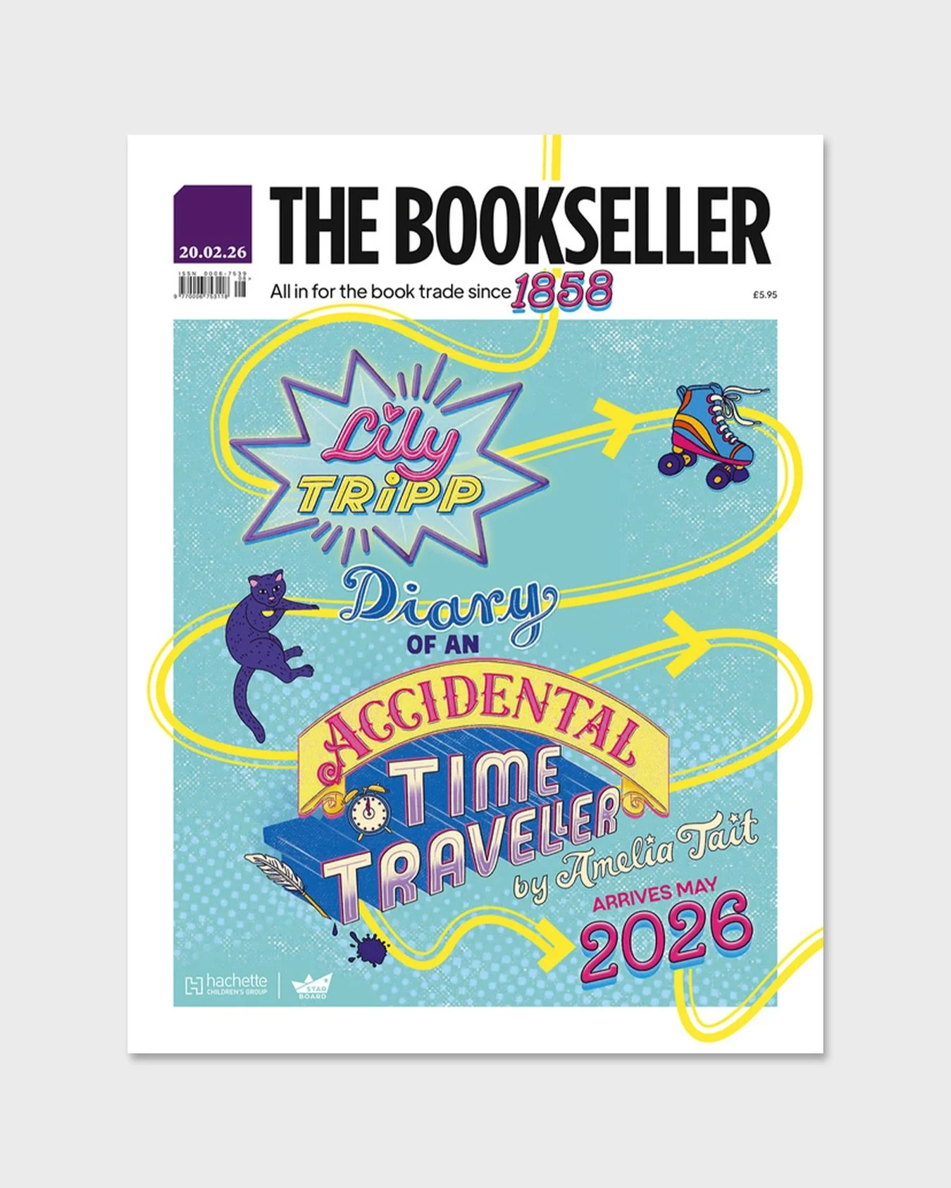 Another one working with the fab team @hachettechildrens on the cover for this week&rsquo;s issue of @_thebookseller to promote Amelia Tait&rsquo;s debut kids series, Lily Tripp: Diary of an Accidental Time Traveller

@hachettechildrens_pr