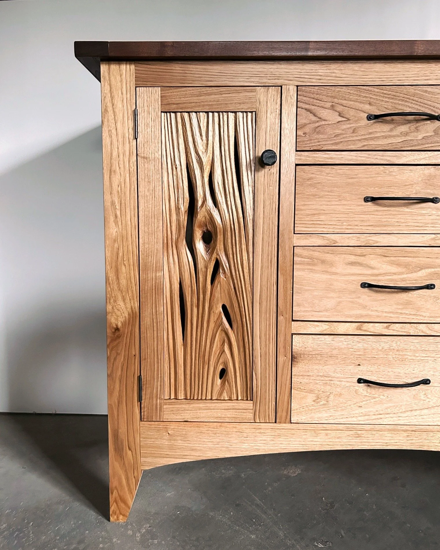 Butternut and Black Walnut Sideboard Cabinet by Hope Falls Rustic