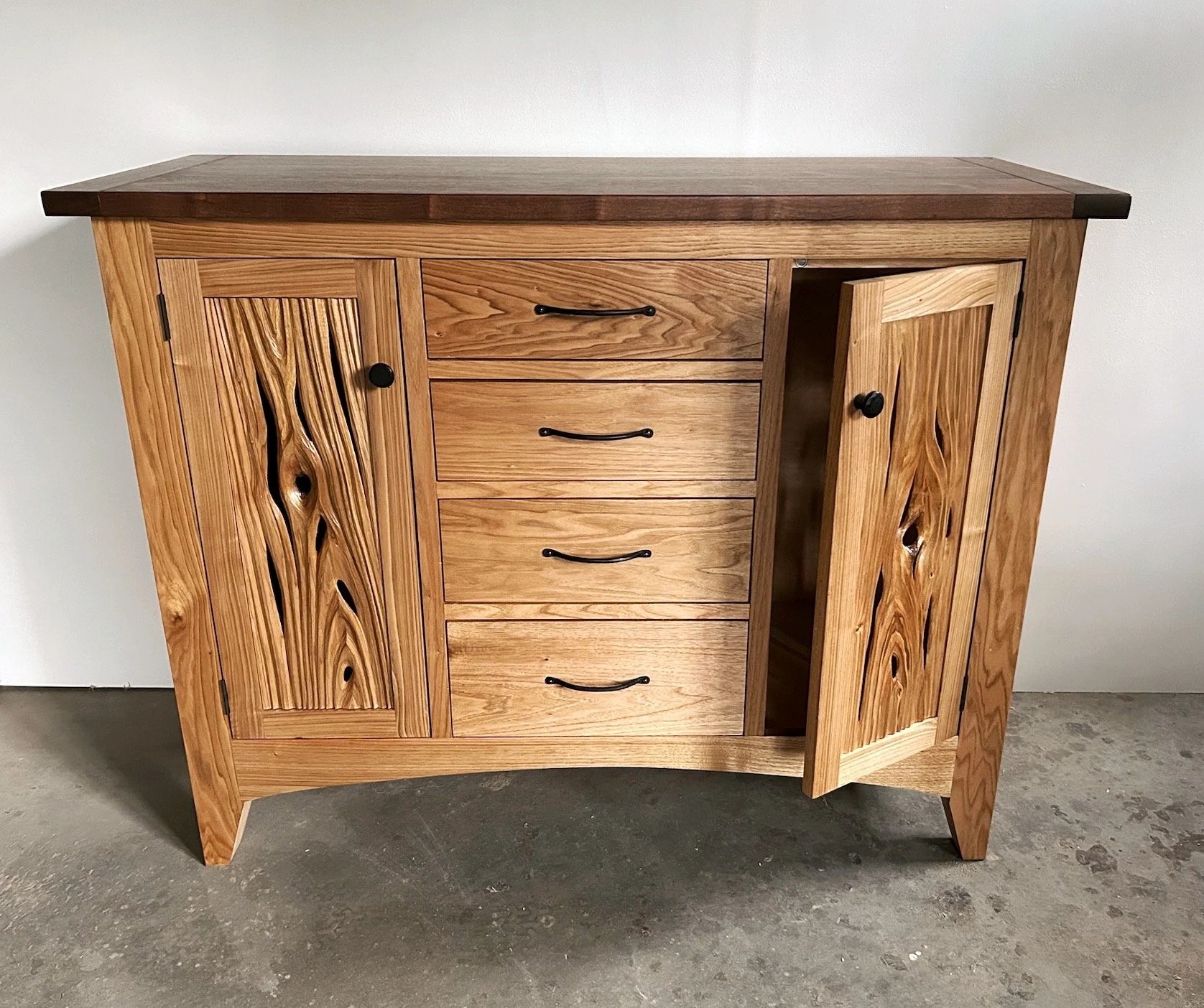 Butternut and Black Walnut Sideboard Cabinet by Hope Falls Rustic