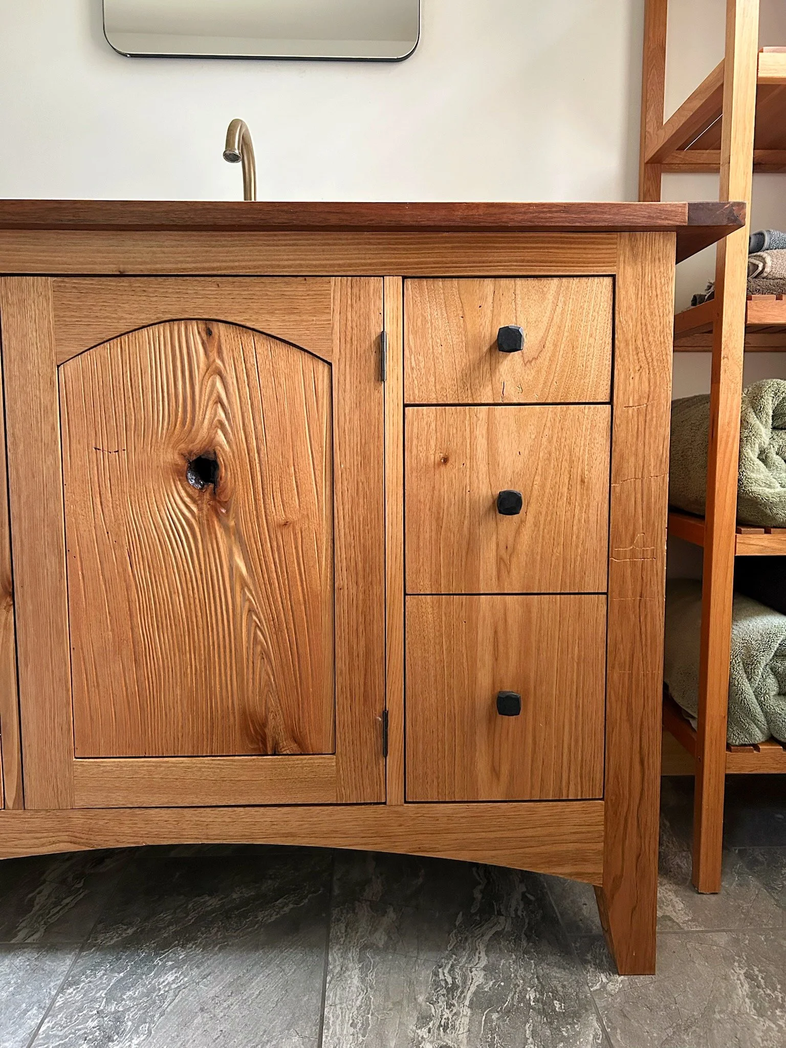 vanity detail, hope falls rustic