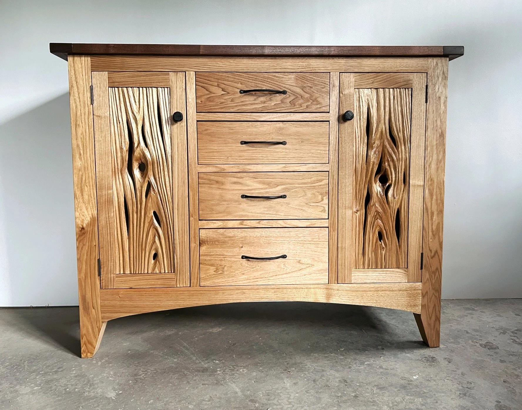 Butternut and Black Walnut Sideboard Cabinet by Hope Falls Rustic