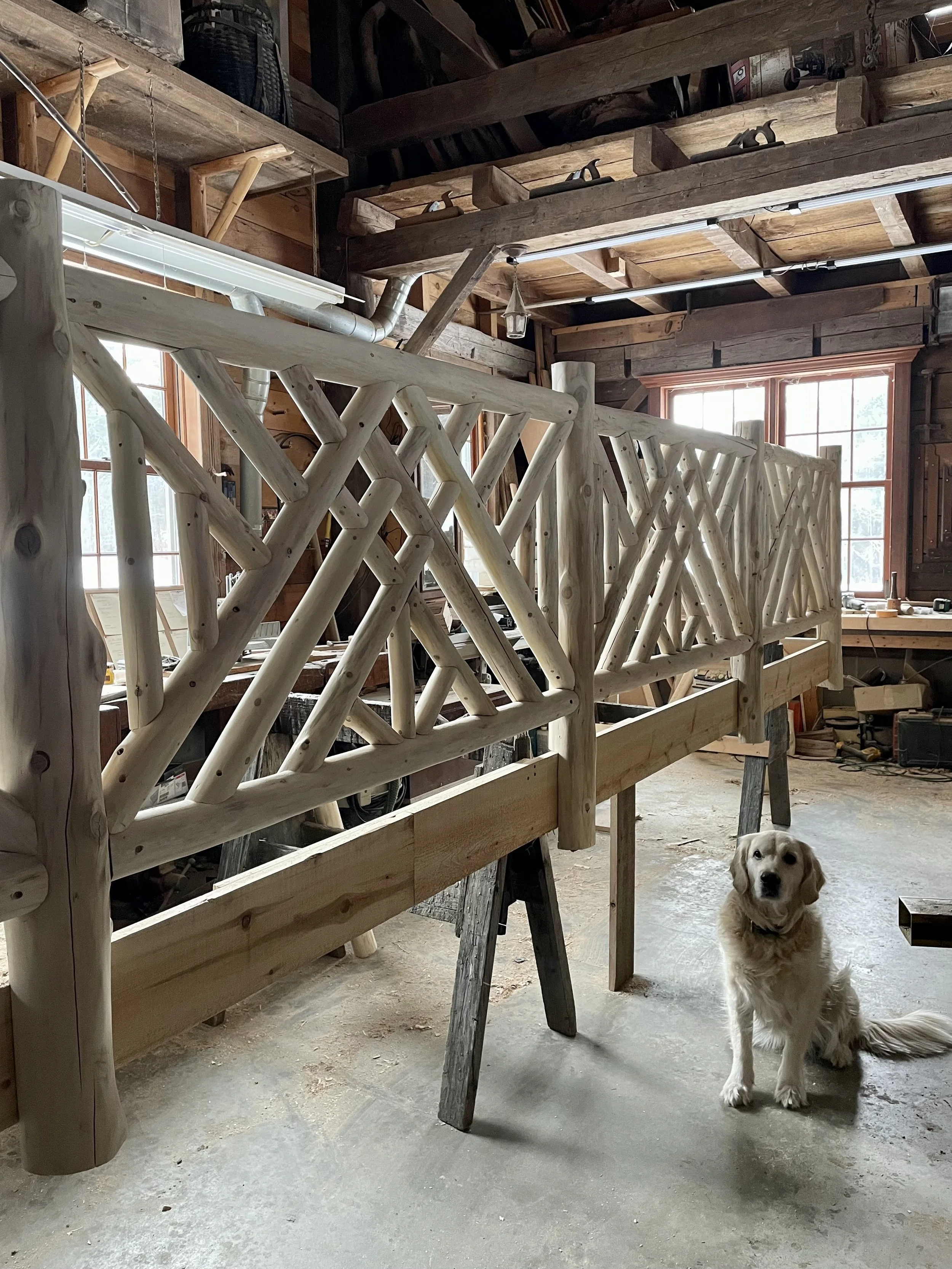 Cedar Railing in Progress in the shop