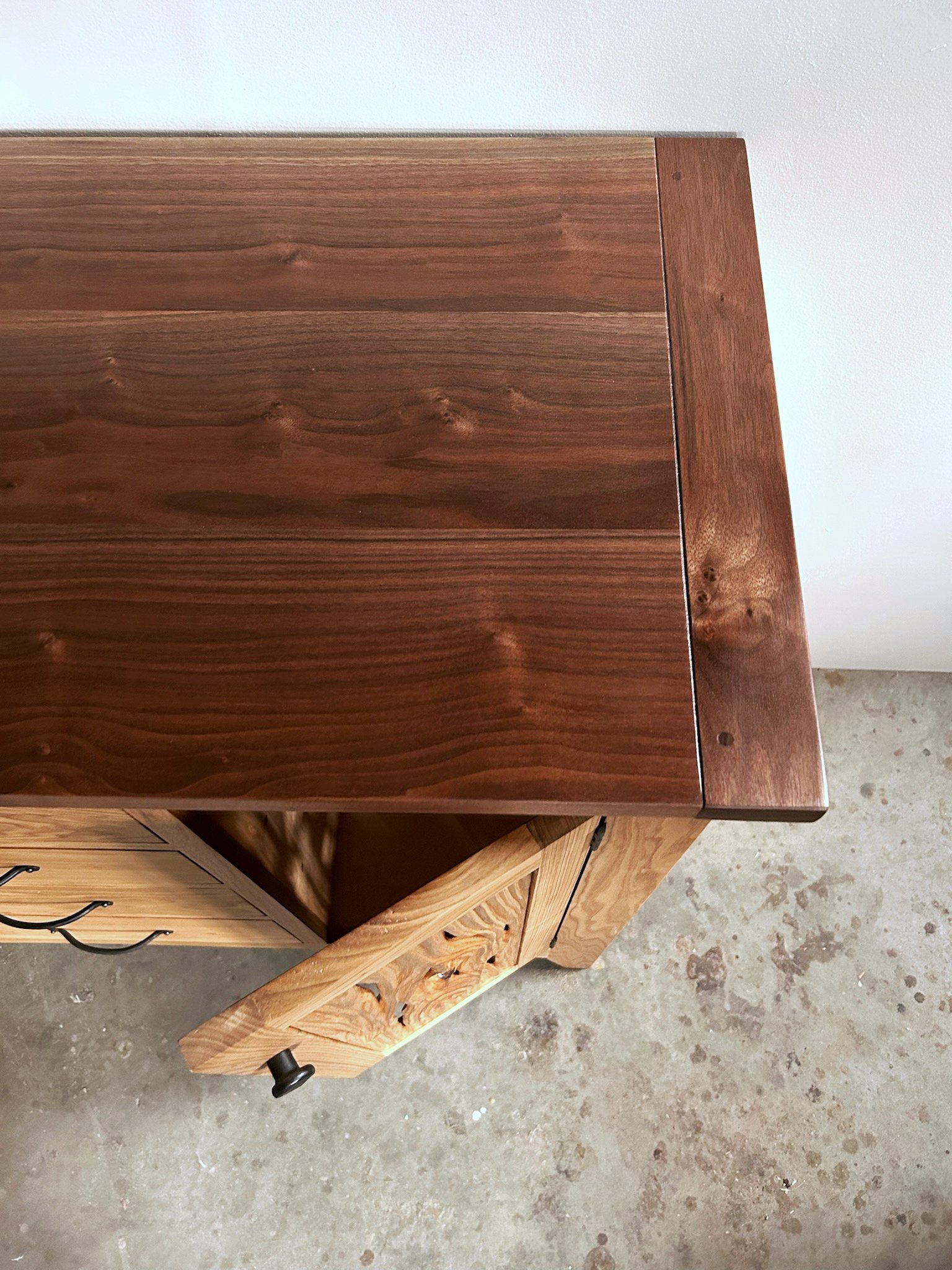 Butternut and Black Walnut Sideboard Cabinet by Hope Falls Rustic