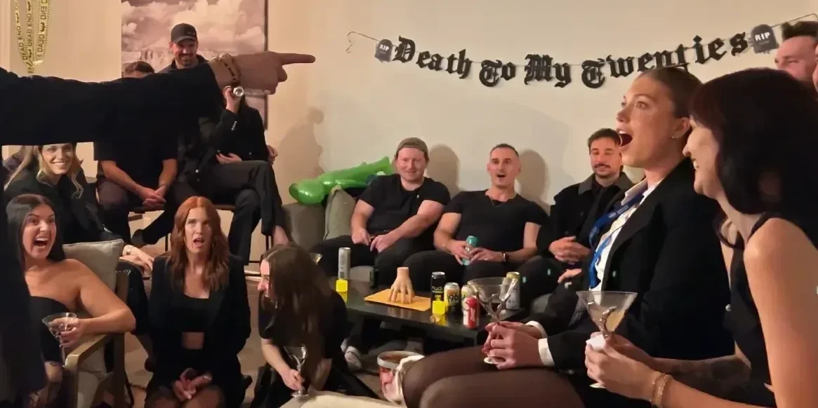 private house party group in Winnipeg going crazy during mentalist Patrick Gregoire's house party show