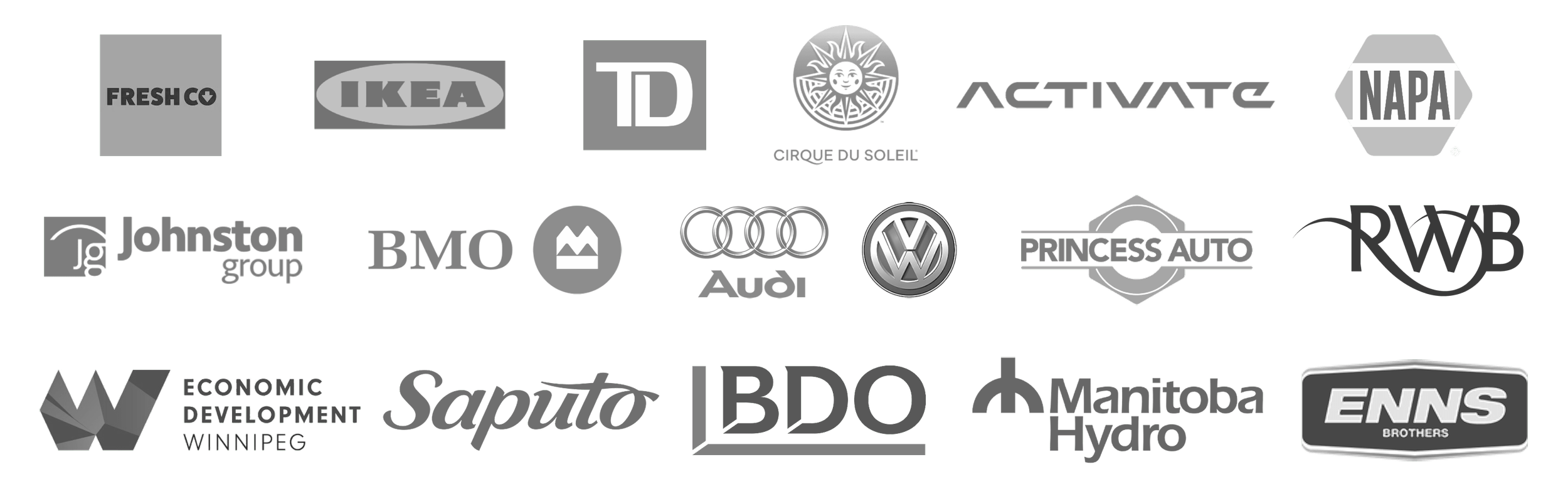 various past clients of winnipeg magician patrick gregoire