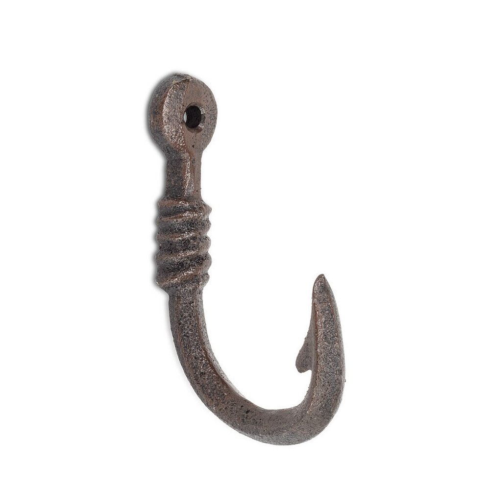 Fish Hook Single Hook Cast Iron Coat Hook — Regained Relics