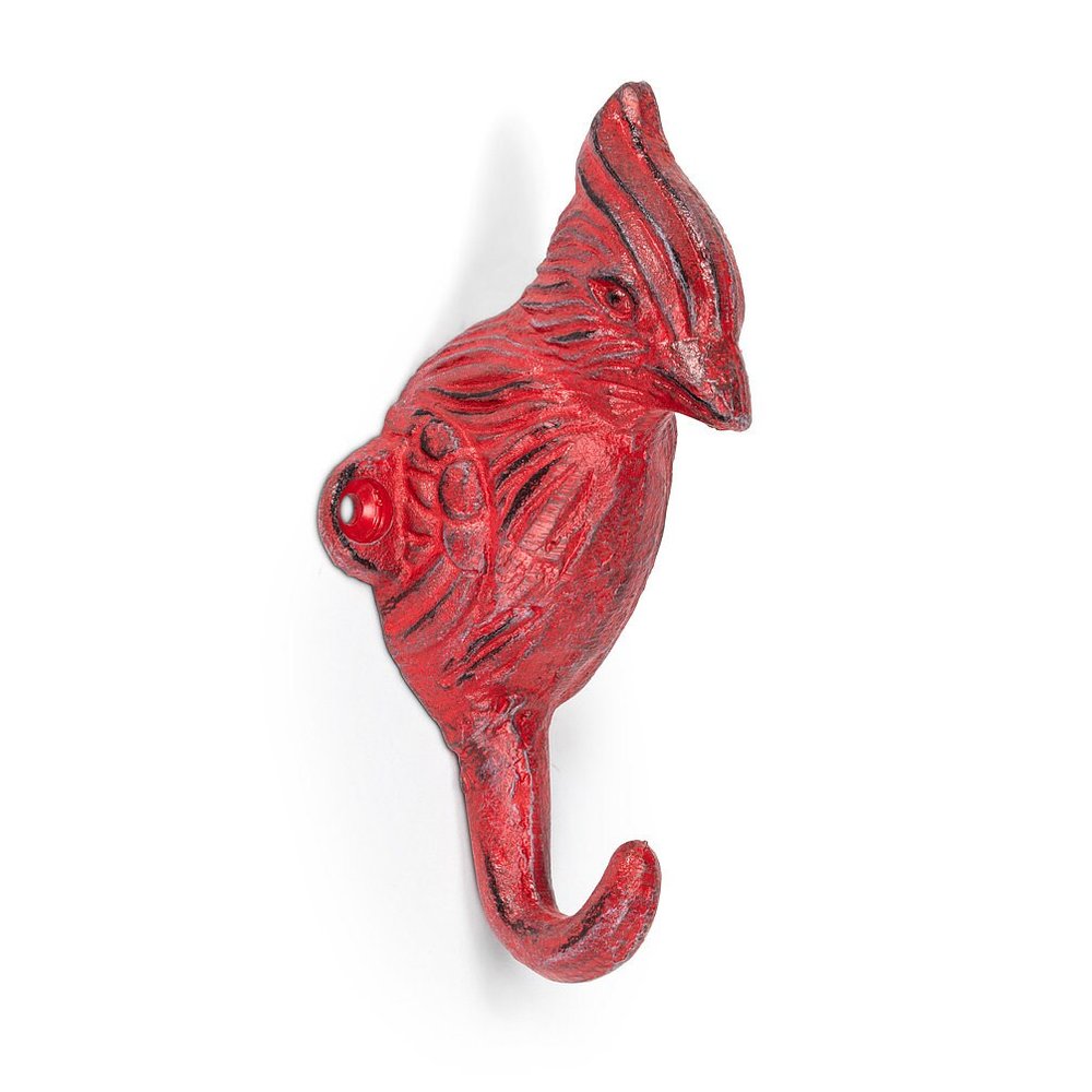 Red Cardinal Wall Hook Cast Iron — Regained Relics Antiques and