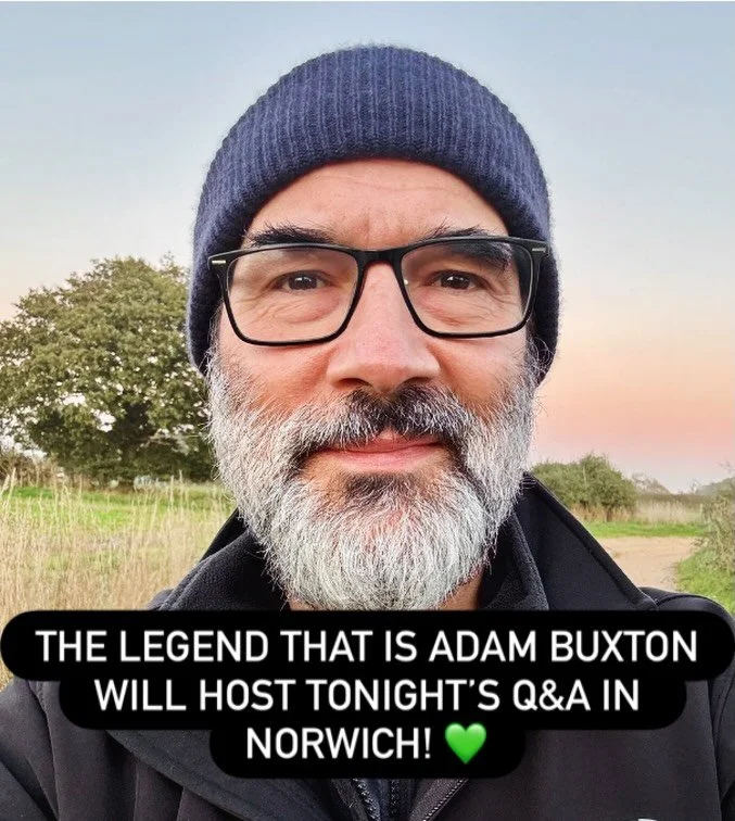 We are THRILLED that Adam Buxton will host tonight&rsquo;s Q&amp;A with Ed at Cinema City, Norwich.
 
We are huge fans and very much looking forward to his take on the film, and probably not a fully serious Q&amp;A after&hellip;

He wears his shorts 