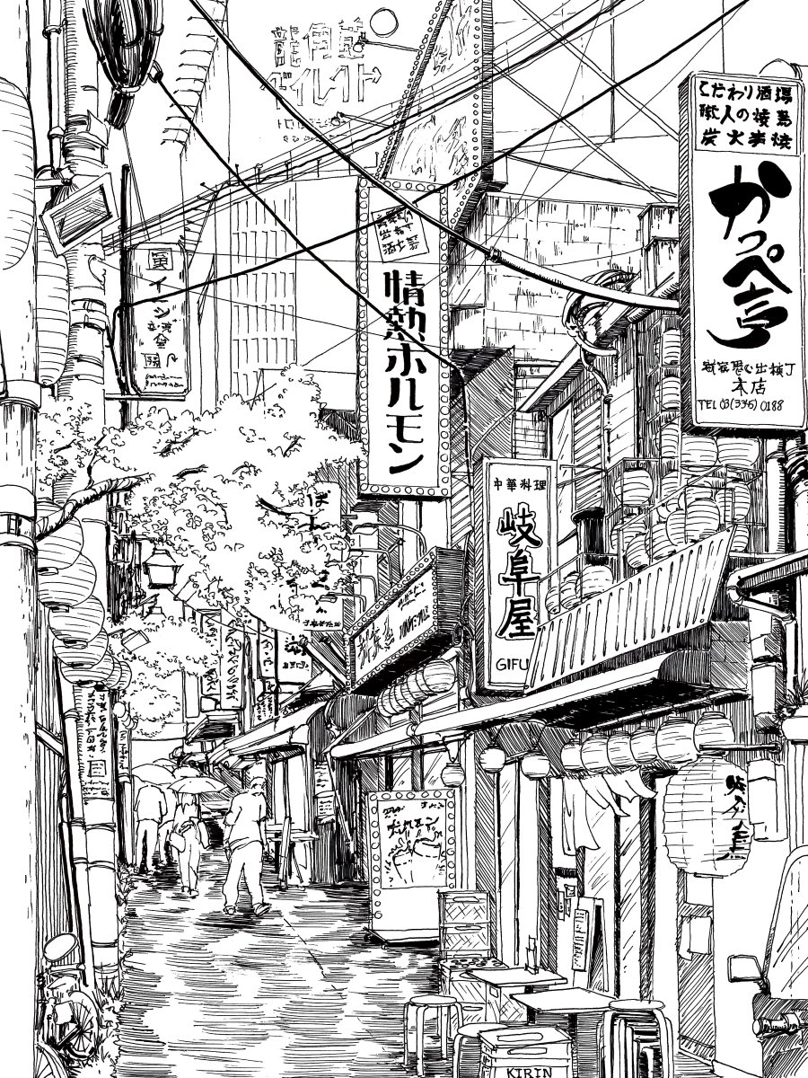 Japan Travel Sketch_Shinjuku_9x12.jpg
