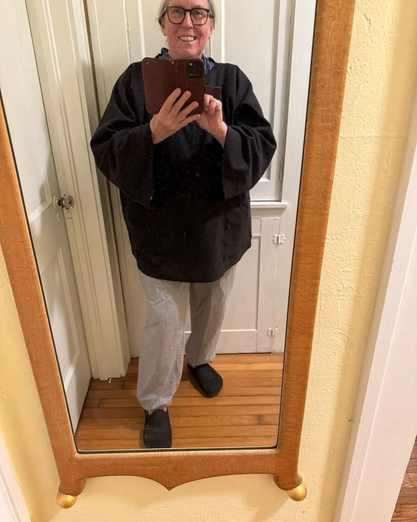 Just made this tunic from a round table cloth from the Goodwill. 3 dollars for table cloth and 8 hours of sewing , ripping out and then sewing again Ha ha.  #sewing #tunic #recyclefabric #learningnewskills #tableclothclothes