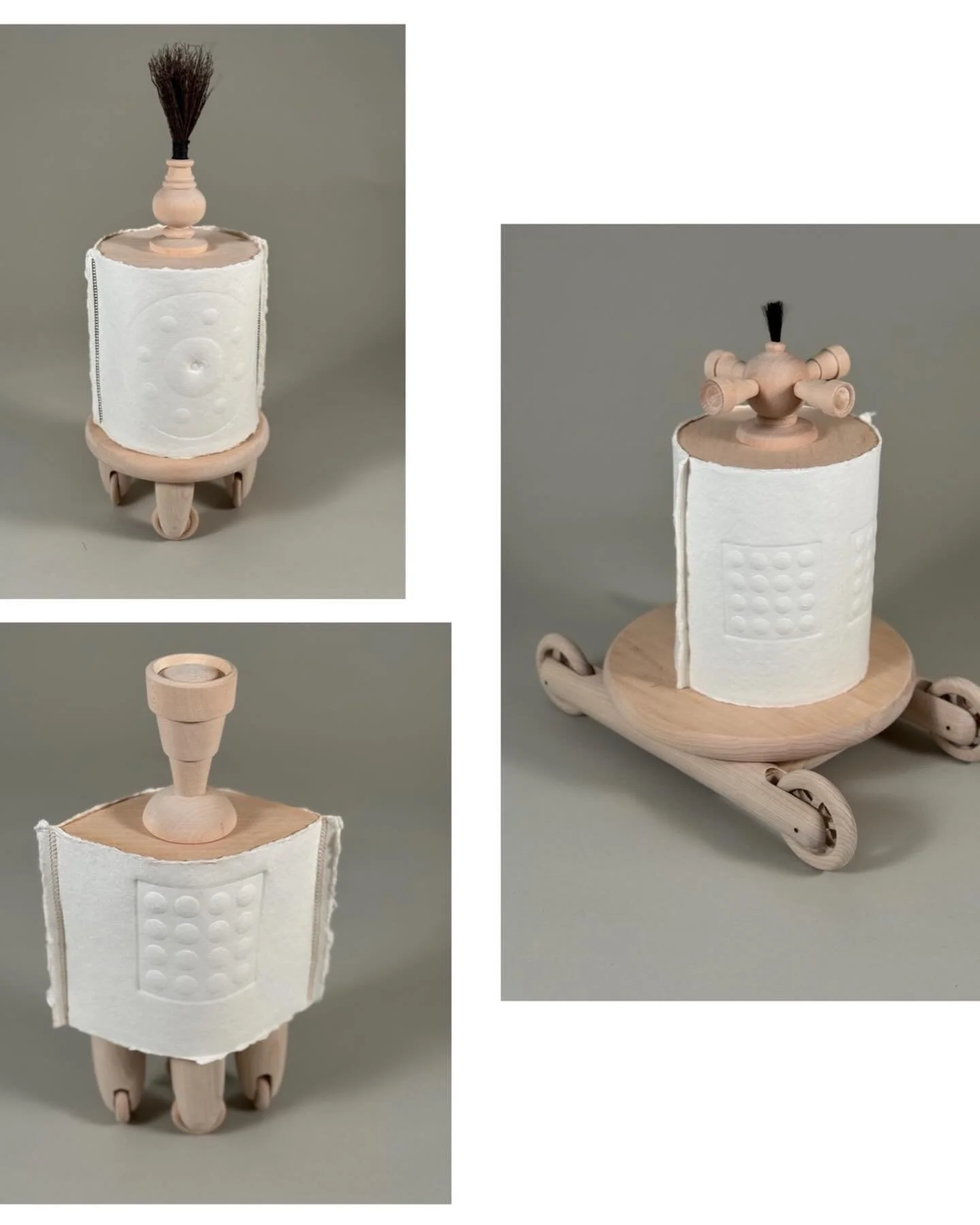Three new lidded vessels made of embossed paper and wood.
#woodworking #woodturning #embossing #containers #sculpture