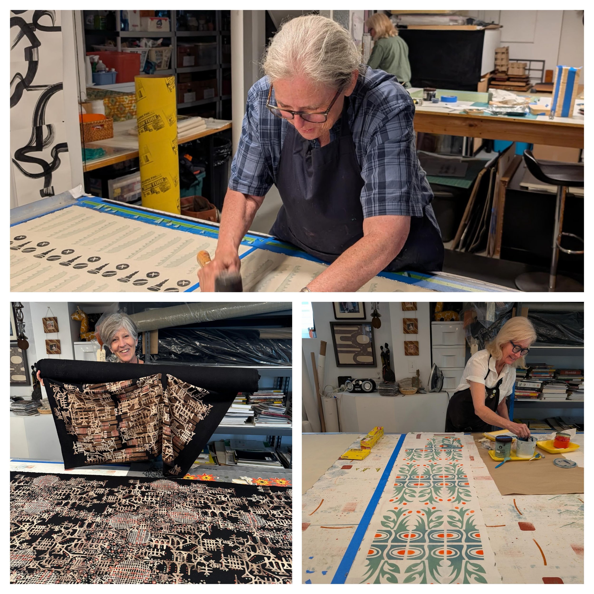 I just got back from an amazing 5 days learning about fabric printing with the amazingly talented @parkinsonkathryn . I shared the experience with @stpete_seahorse .  #fabricprinting #printmaking #sewing #blockprinting