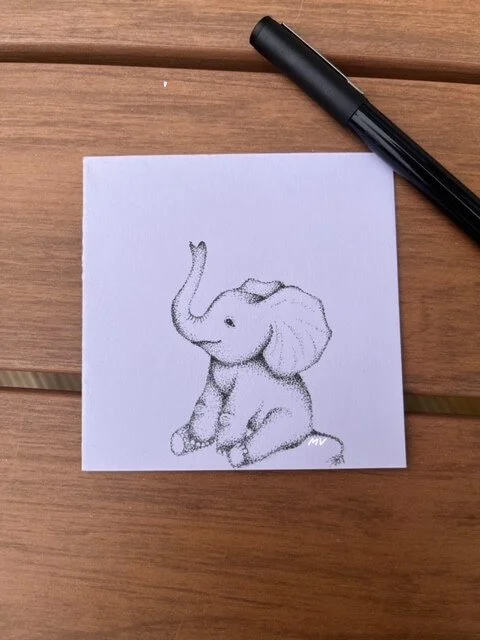 Elephant Fine Line Illustration