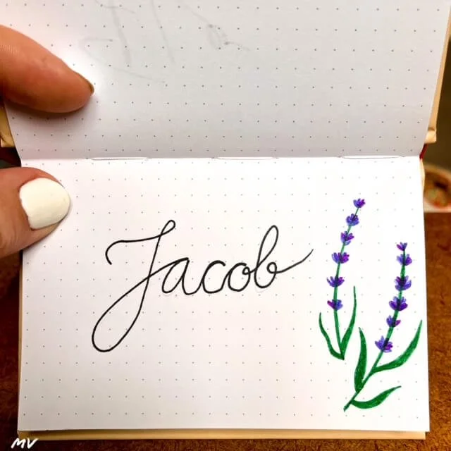 Floral Wedding Name Card Design