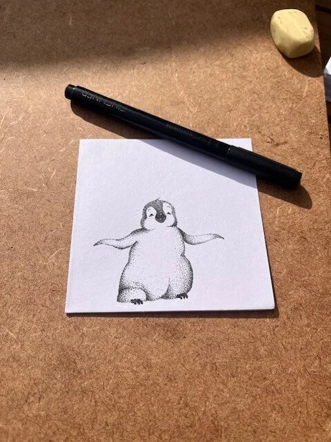 Penguin Fine Line Illustration