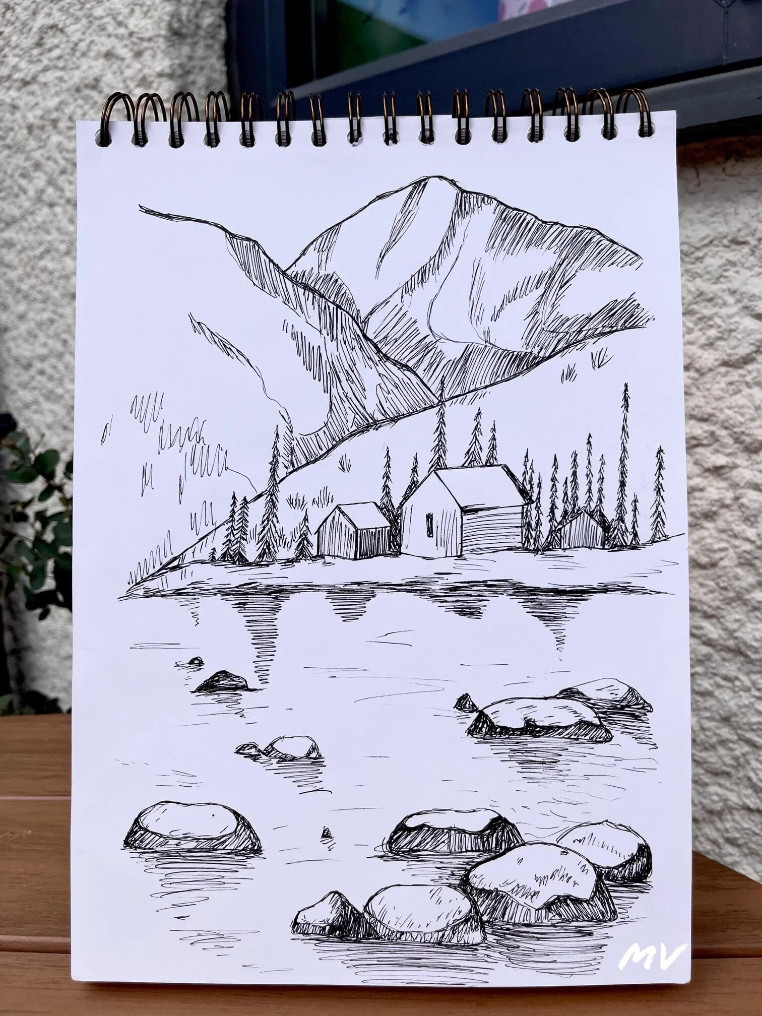 Mountain Scene Illustration