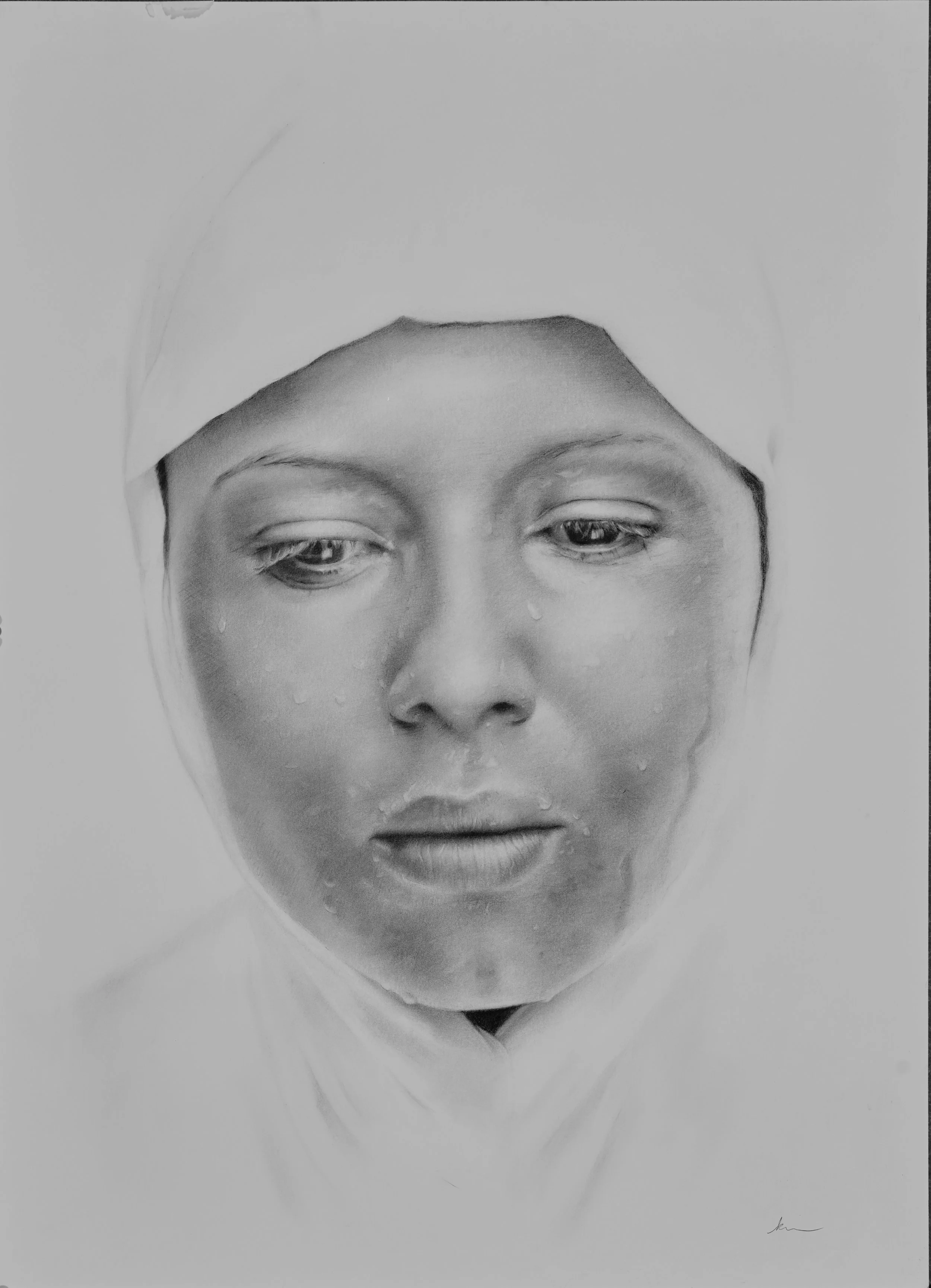 “Sweating and Crying”
Graphite on paper
56cm x 76.5cm