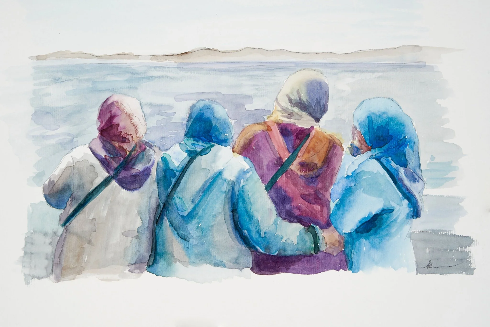 “The Crossing”
Watercolor on paper
32.5cm x 22.5cm