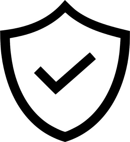 Escudo de proteção com uma marca de seleção dentro.