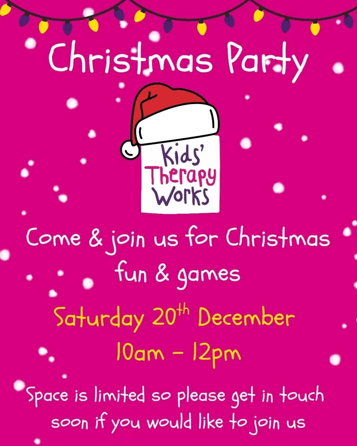 It's that time of year again! 🎅

Come and join in for some christmas fun at our Copford Clinic on Saturday 20th December! 

Spaces are limited so please let us know if you would like to join in! 

#Christmas #christmasparty #tistheseason #Essex #san