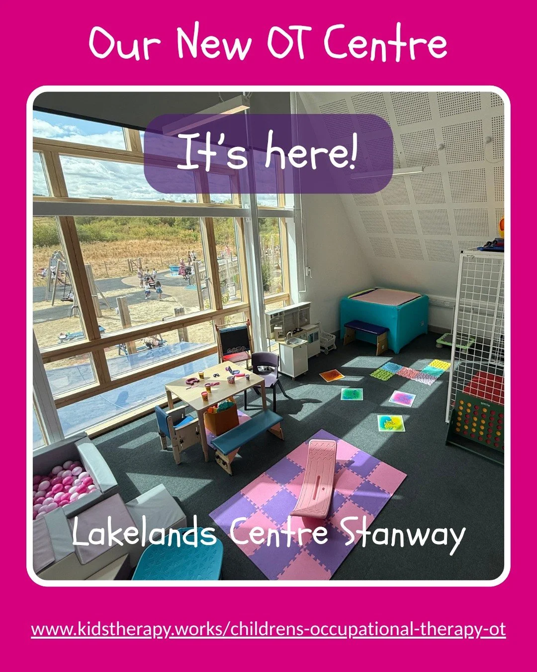 It's here. 💜

We're so proud to officially open our dedicated occupational therapy centre at Lakelands, Stanway - a purpose-built space designed for children, equipped with everything our OT team needs to deliver exceptional therapy.

Lakelands is f