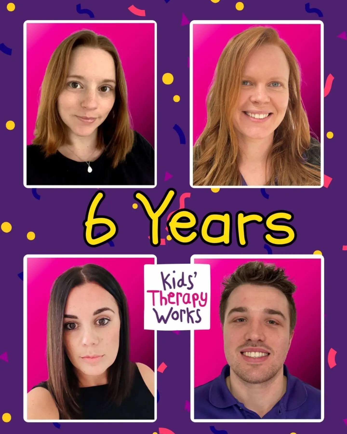 🎉 6 years and counting! 🎉

This summer we're celebrating an incredible milestone &mdash; Kate, Danielle, Lauren, and Ewan have each been part of the Kids Therapy Works family for 6 years! Since joining us in 2020, they've brought so much heart, ski