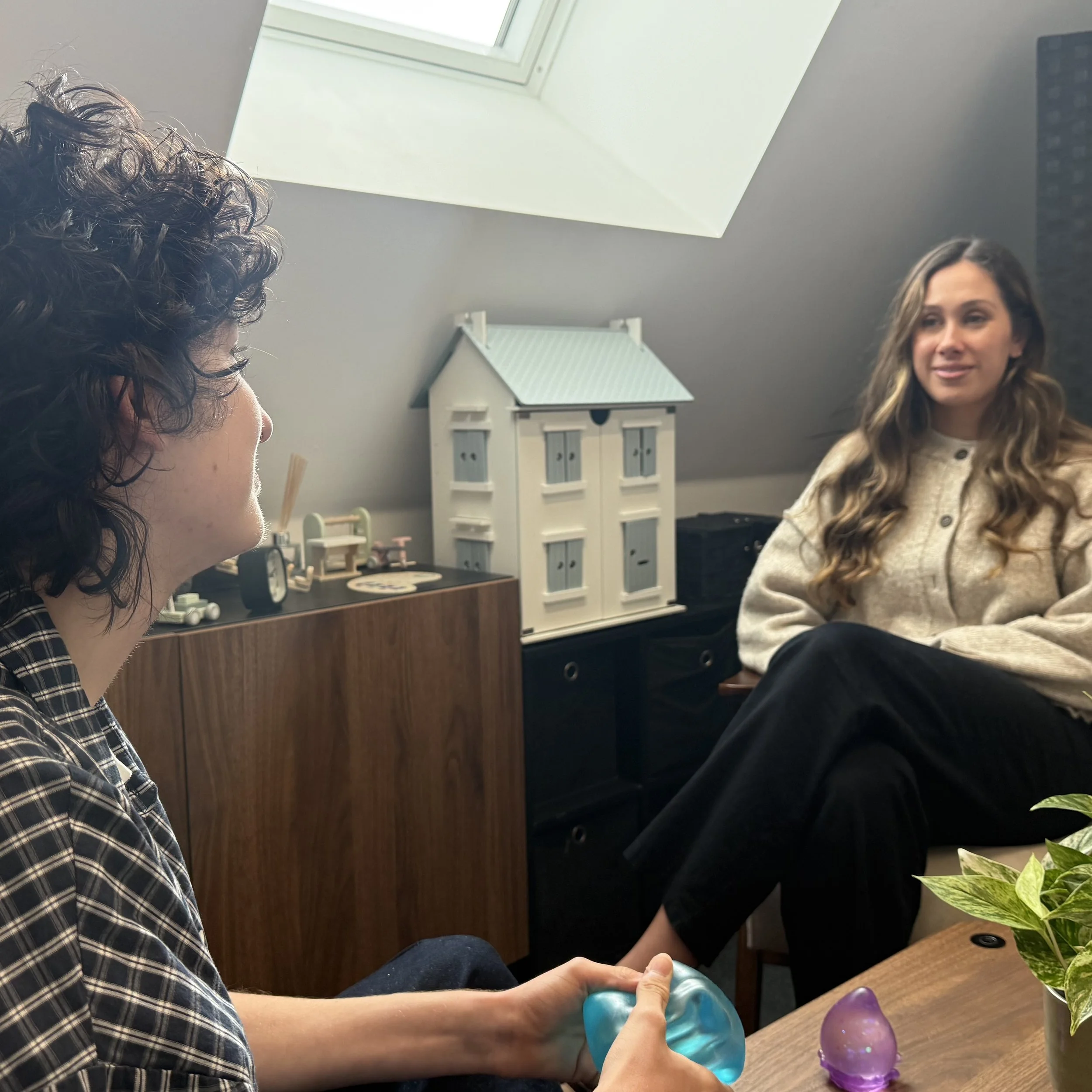 Child therapist Ellen Laughlin in the counselling room at Lakelands, Colchester
