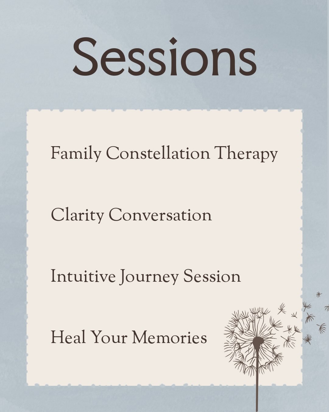 Healing can look different for everyone ✨

From gaining clarity to exploring family patterns, intuition, and past experiences, each session offers a different place to begin. 

Swipe through to explore the sessions and find what feels right for you. 