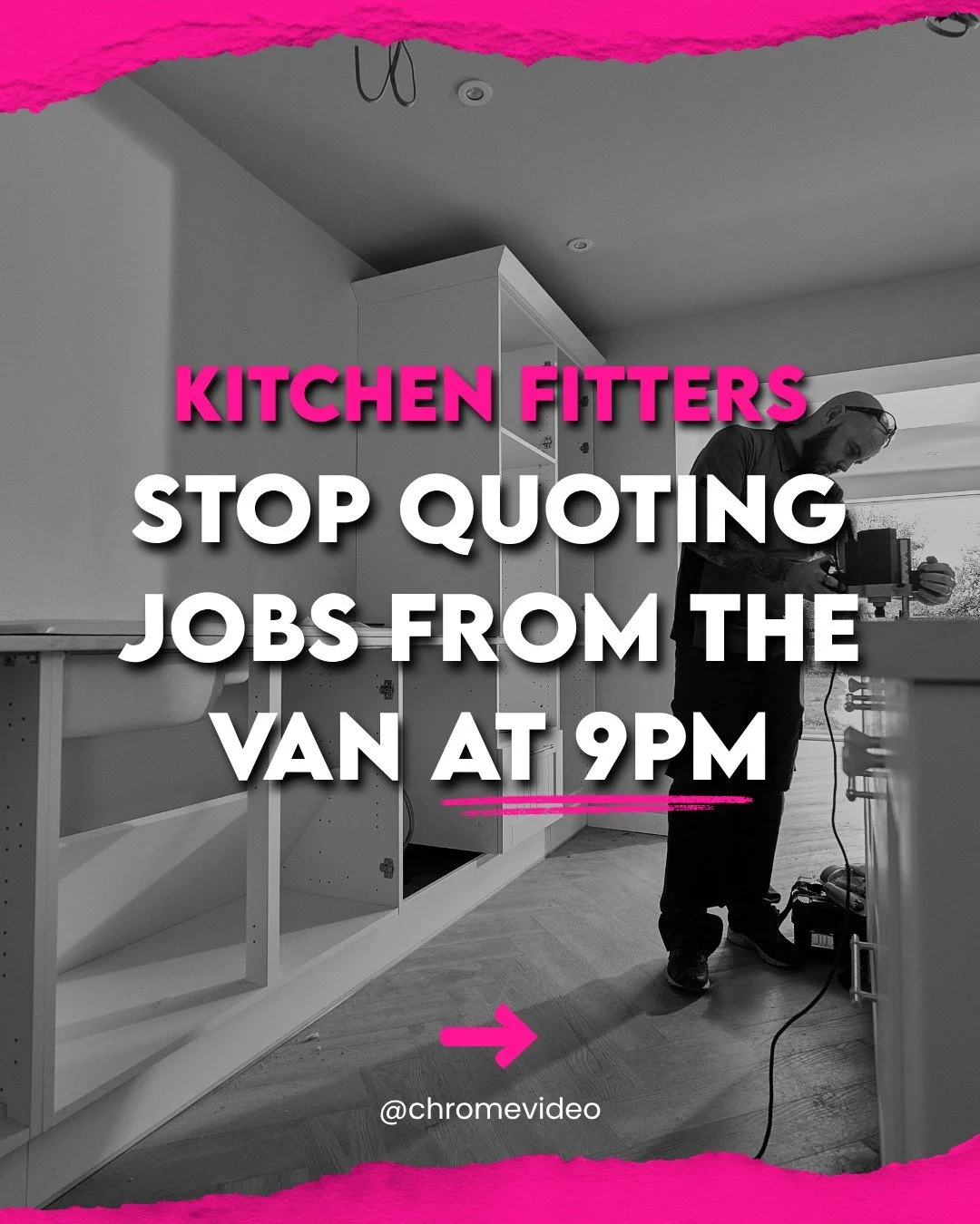 When I was a kitchen fitter, it was early mornings, long strenuous days, missing materials, fixing mistakes and then quoting from the van and replying to messages at 9-10pm. There's a way out. DM 'KITCHEN' to see how I can help.