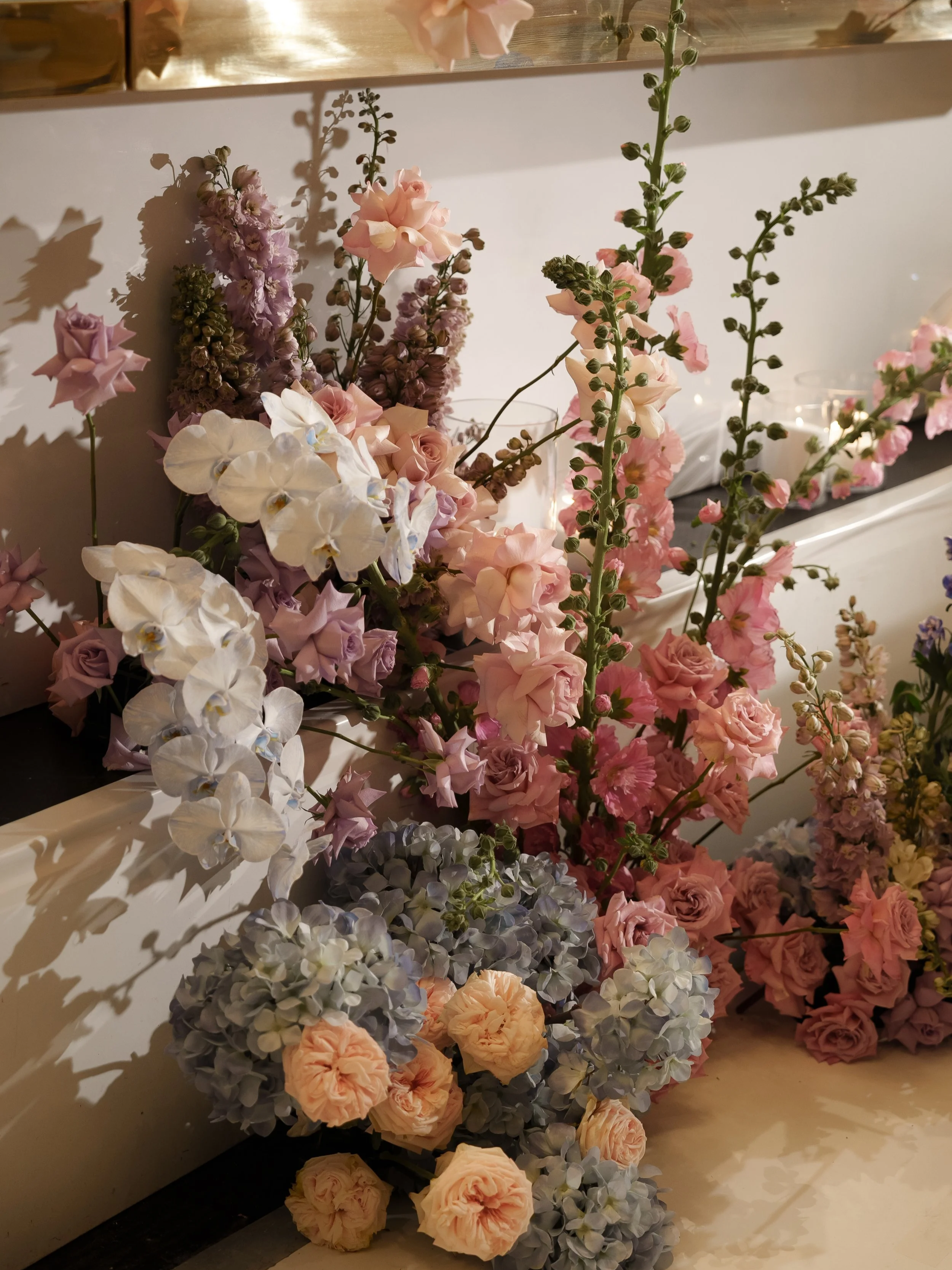 Romantic pastel ceremony flowers by Lovers & Fleurs at Sydney wedding venue the Highline