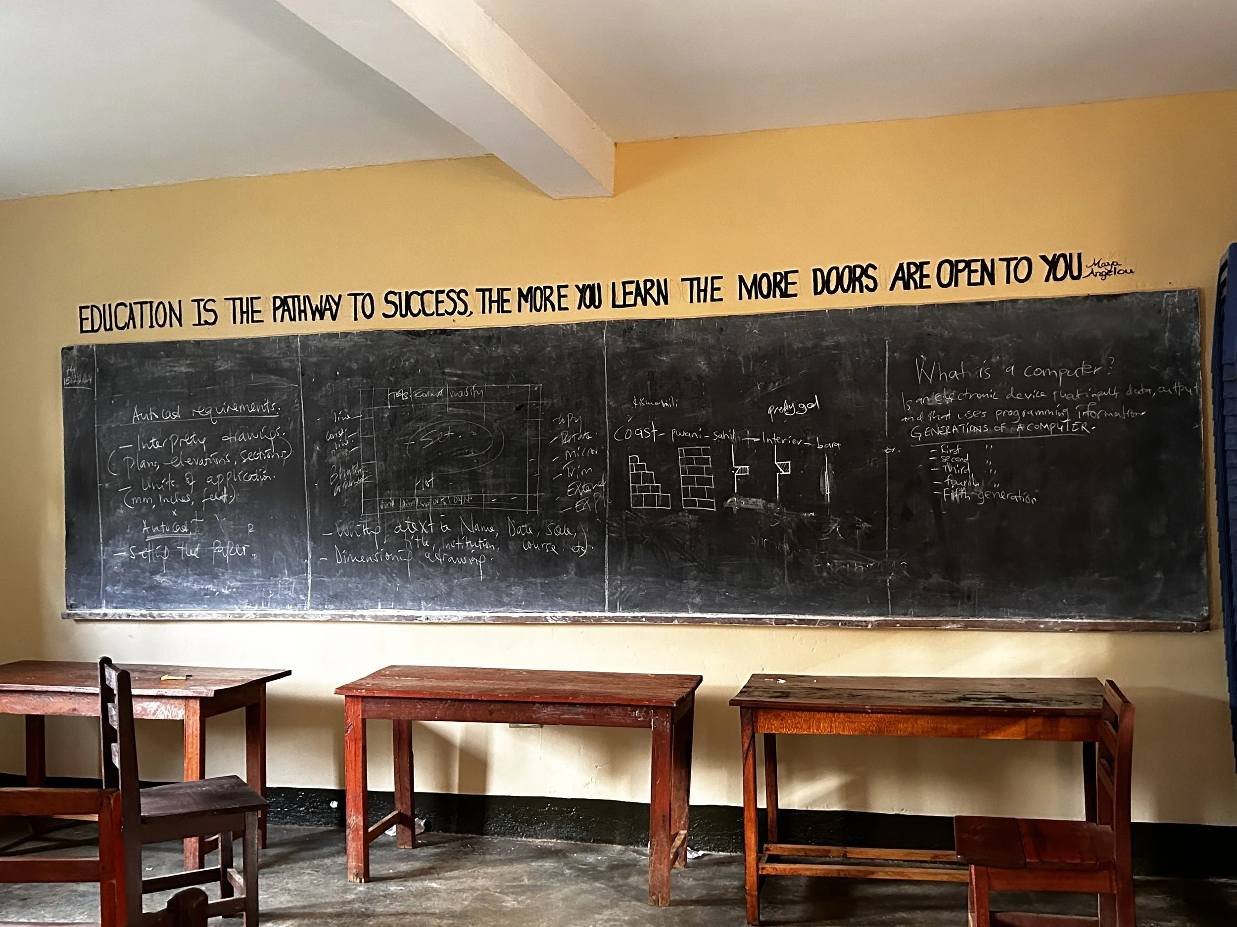 A Classroom Desk and Bench