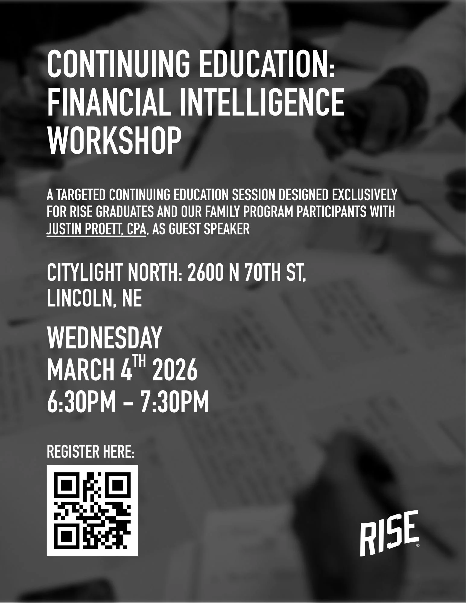 Continuing Education: Financial Intelligence Workshop