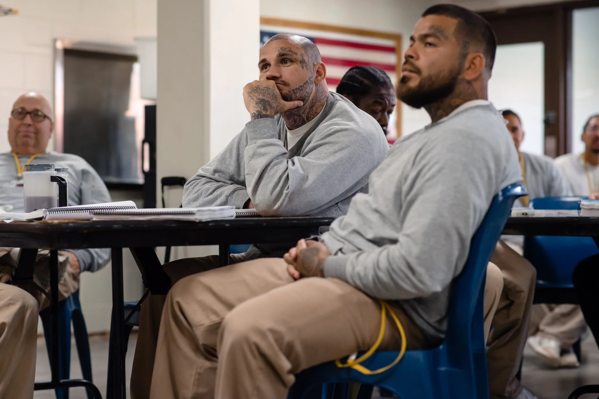 RISE In-Prison Program Associate teaching inside a Nebraska prison.