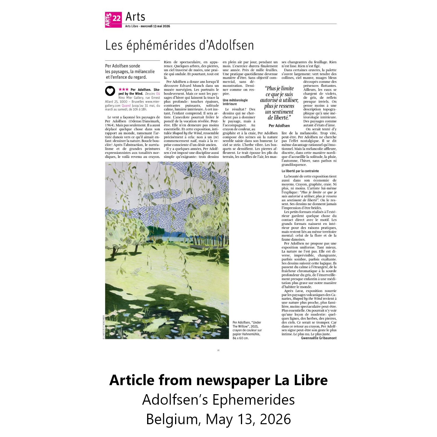 Article from La Libre, Belgium, May 2026