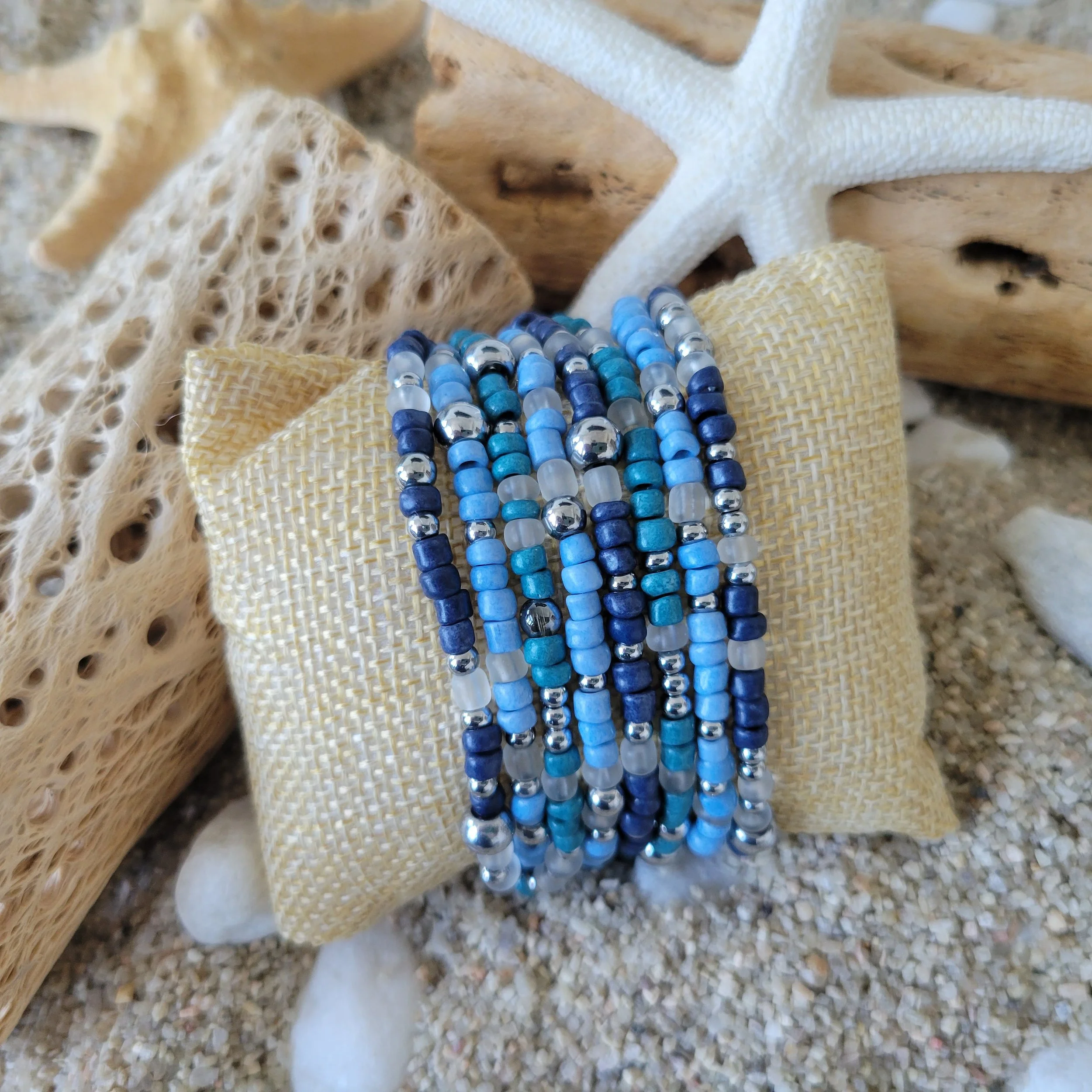 Bay View Stacked Seed Bracelets
