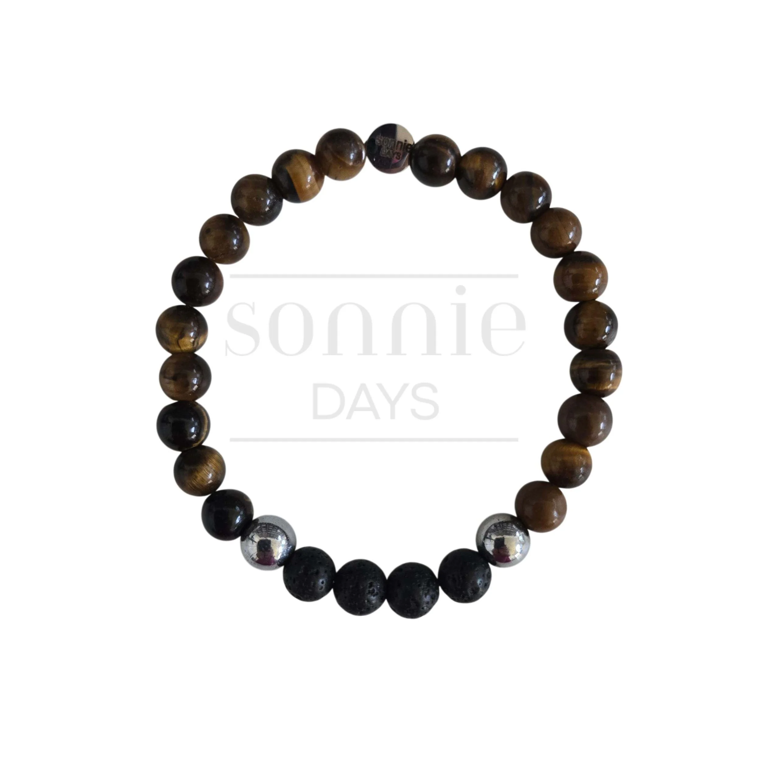 Imperial Tiger Men’s Bracelet – Tiger’s Eye & Lava